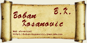 Boban Kosanović vizit kartica